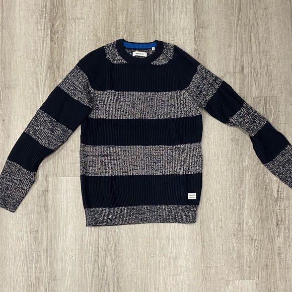 Jack and Jones - Mens Sweater - Navy Blue and Grey - Stretchy/Comfy Material - Picture 1 of 4
